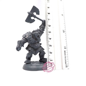 Grimgor orc miniature primed and with base attached for dnd, board games, tabletop games,