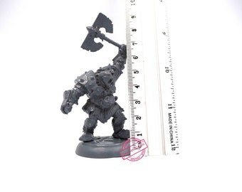 Grimgor orc miniature primed and with base attached for dnd, board games, tabletop games,