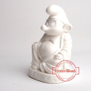 Smurf Buddha 3d printed, office decor, home decor, funny statue, cosplay, desk decor, gift, statue, ready to be paint