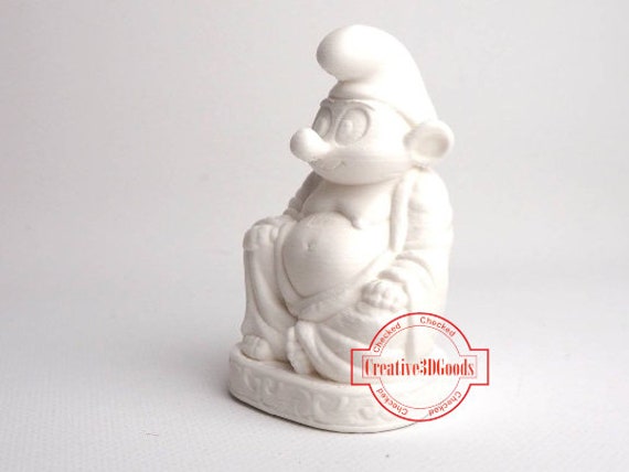 Smurf Buddha 3d Printed Office Decor Home Decor Funny - Etsy