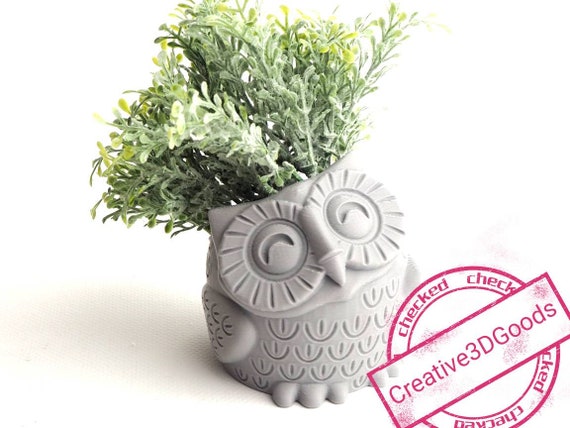 Bonita maceta de flores de búho 3d impresa para plantas  Etsy