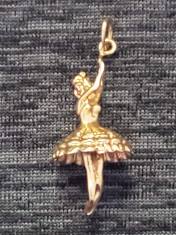14kt gold ballerina pendant