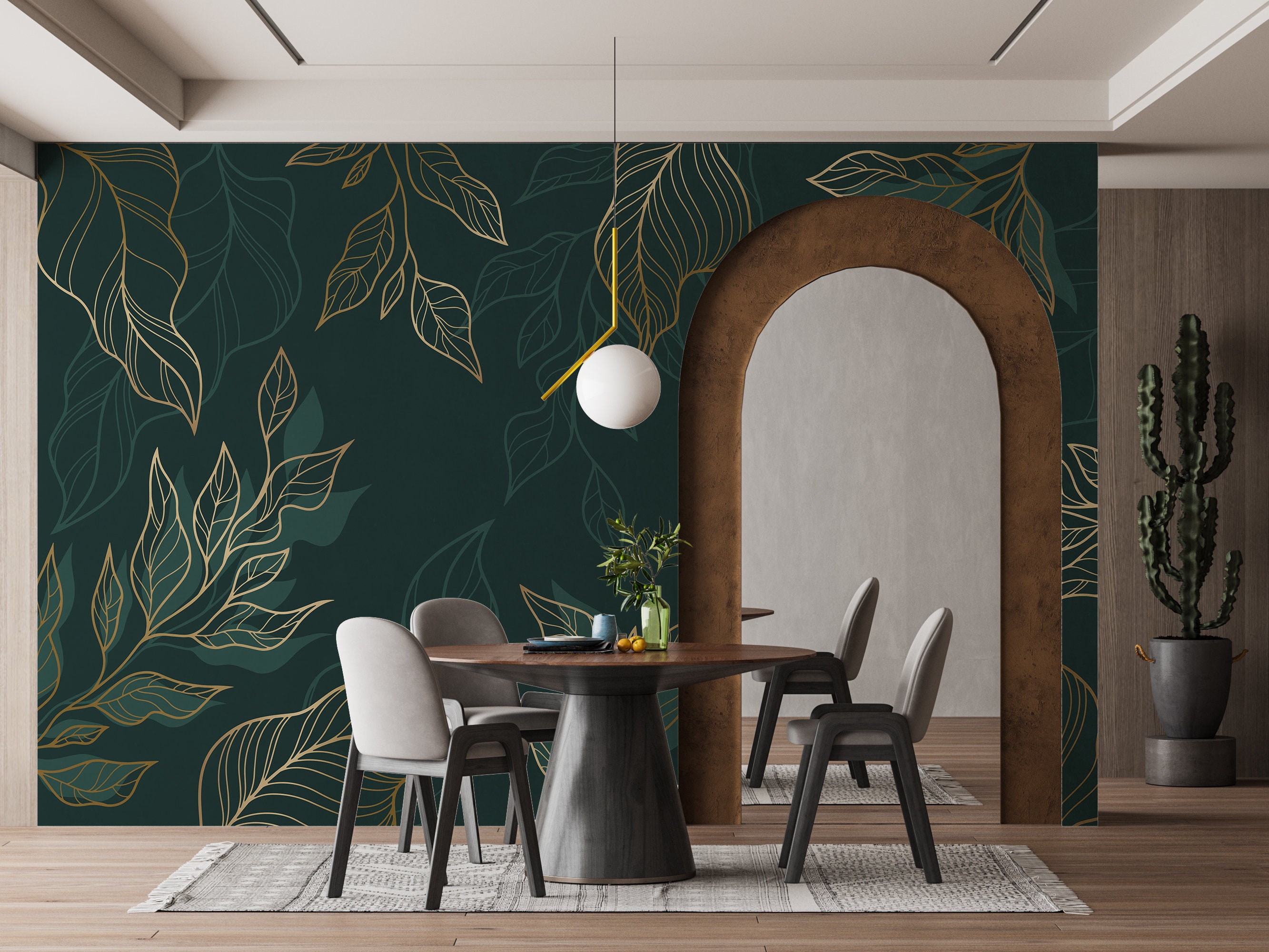 Botanical Leaves Wallpaper, Self Adhesive Wallpapers, Peel and Stick