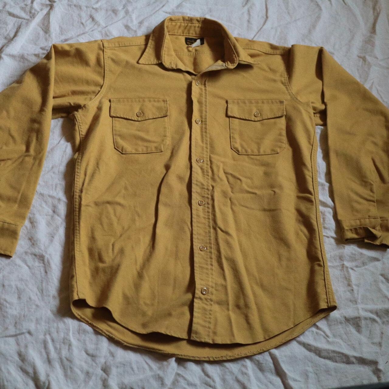 mustard button down shirt women's