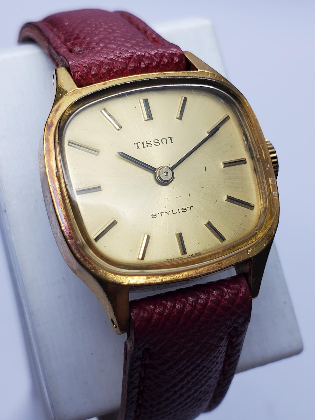 Vintage Tissot Stylist Gold Plated Manual Watch, 22x20mm, 1970s
