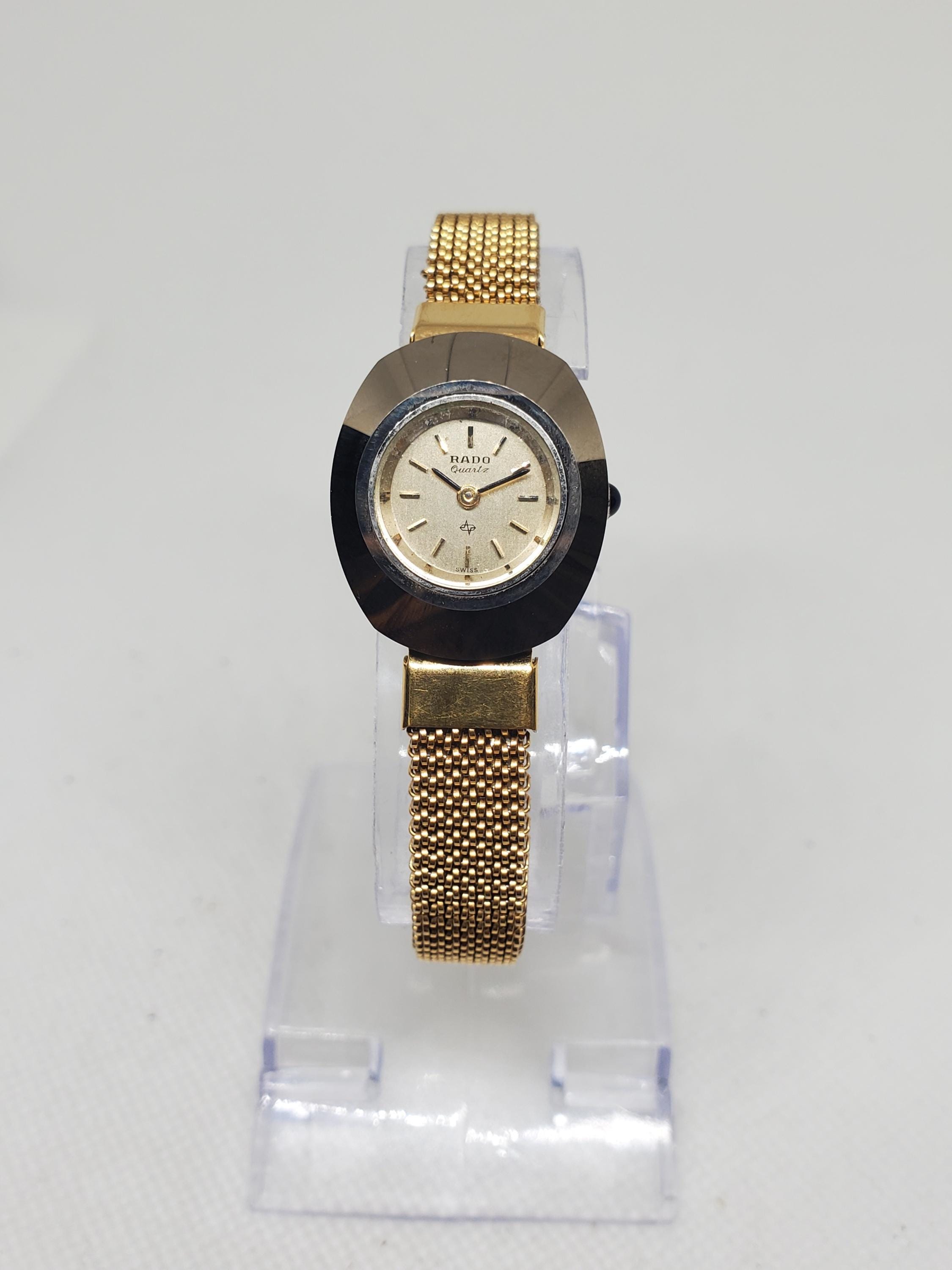 Vintage Rado Diastar Lady Quartz Tungsten Carbide Dress Watch