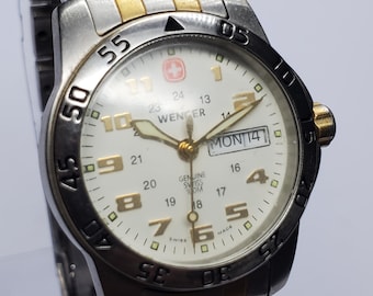 Wenger tweekleurig Zwitsers horloge, 29 mm, jaren 2000, werkend