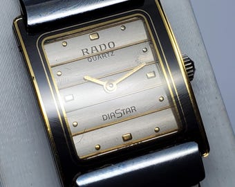 Rado DiaStar Tungsten Carbide 18x22mm Quartz Swiss Dress Watch, Working