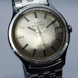 VTG Timex Viscount ca. 1960, Crosshair Grey Dial | Self Winding | Waterproof Vintage Timex Crosshair Dial Self Winding Men main image 4