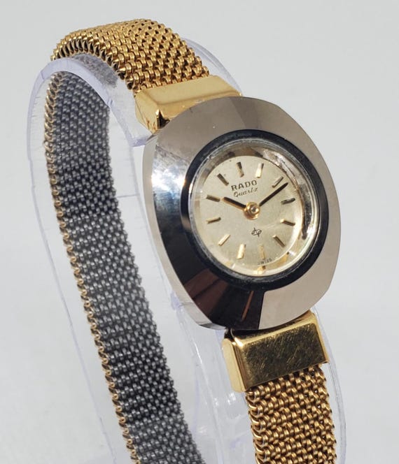 Vintage Rado Diastar Lady Quartz Tungsten Carbide Dress Watch