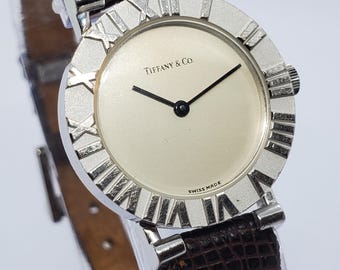 Tiffany Atlas 35-0640 Sterling Silver 925 Roman Bezel 24mm, 1990s, Working