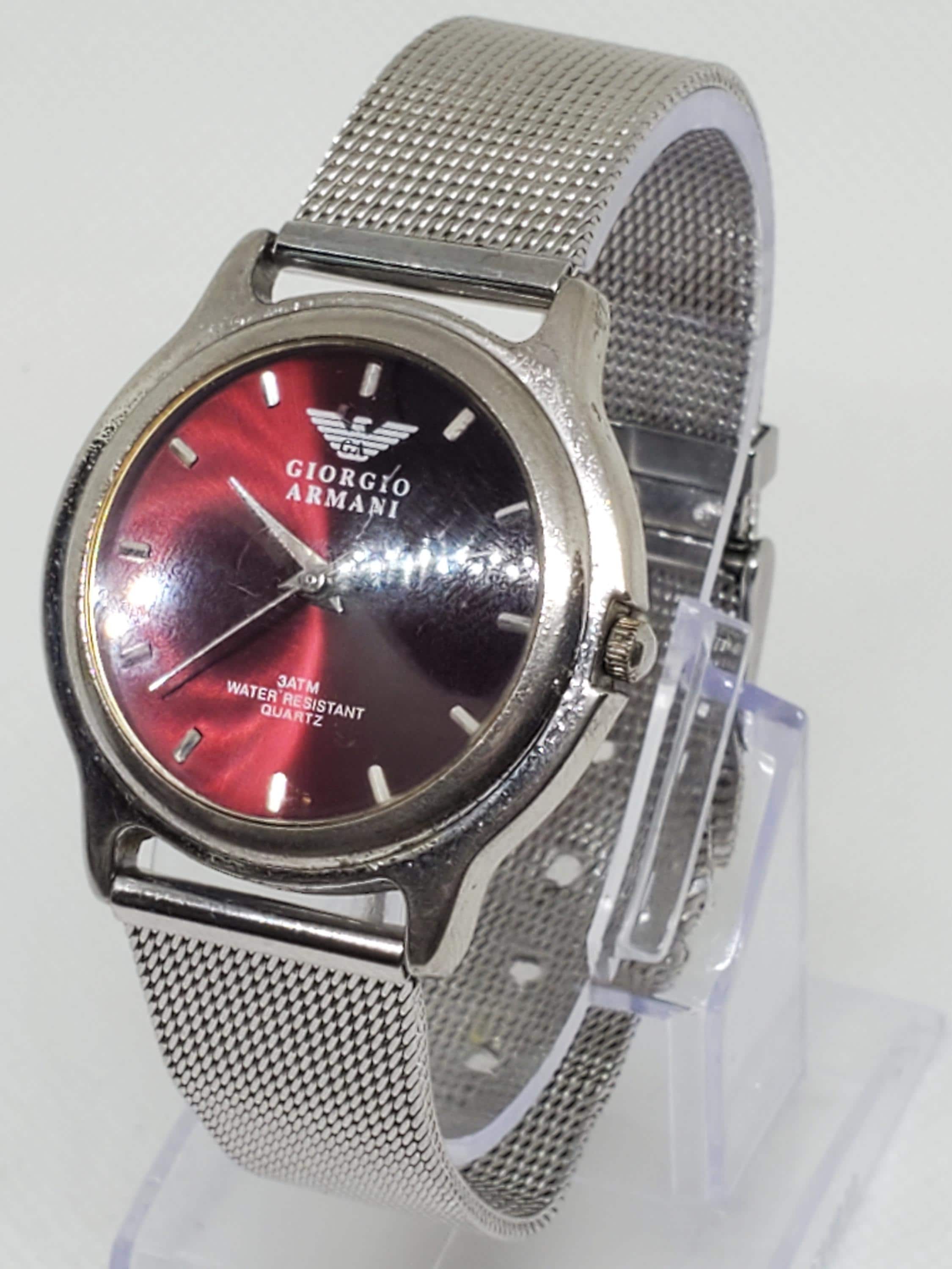 Vintage Giorgio Armani 36688 Watch Purple Dial 34mm, 1990s