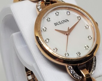 Bulova Crystal 98L207 Rose Gold Women display picture 1