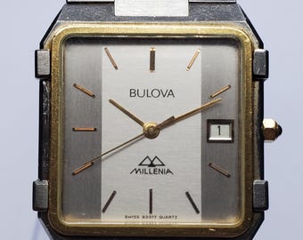 Bulova Millenia Tone quartz horloge 30 x 30 mm, jaren 90, werkend
