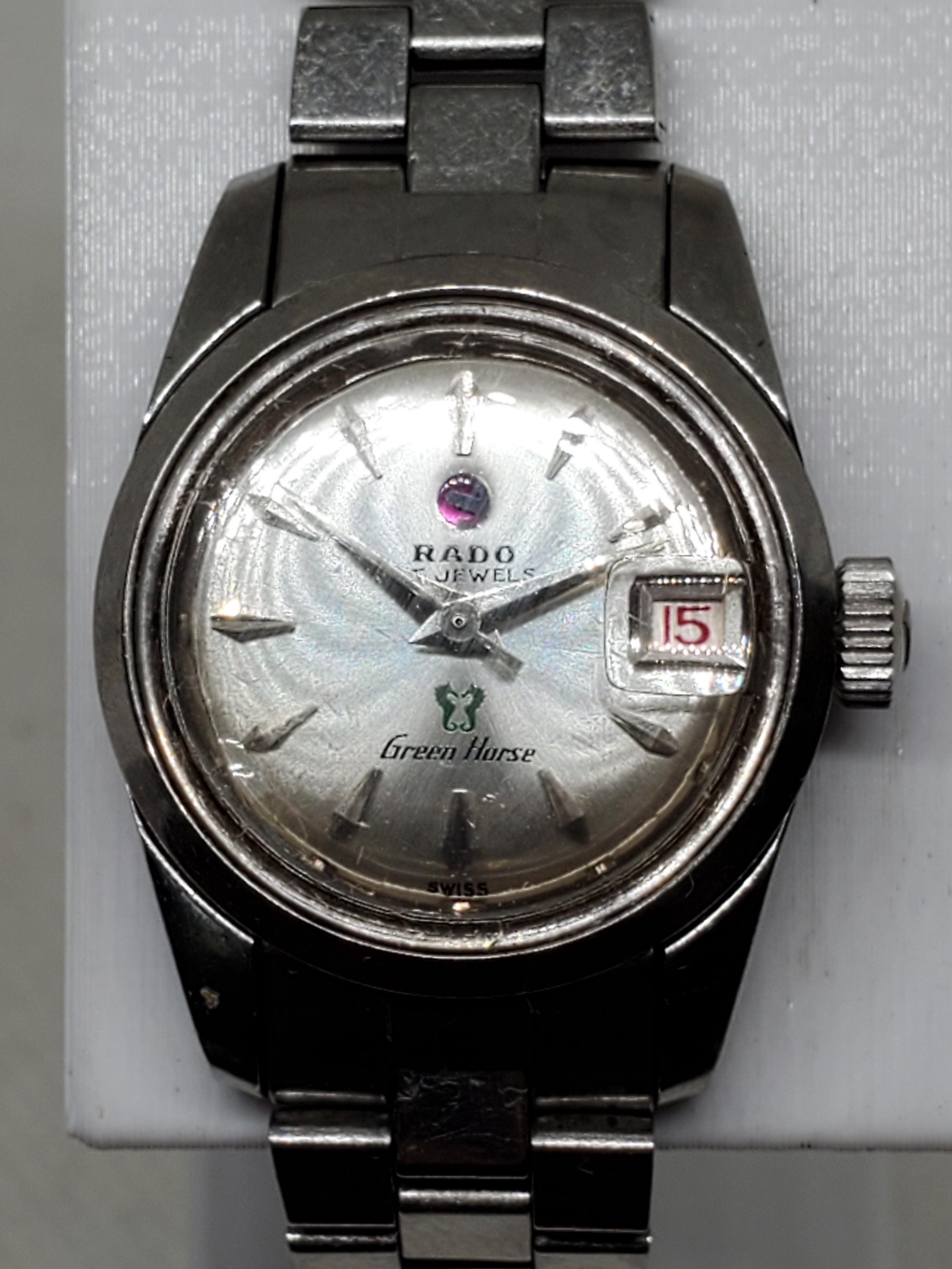 Vintage Rado Green Horse 759 Automatic Ladies Watch Stainless