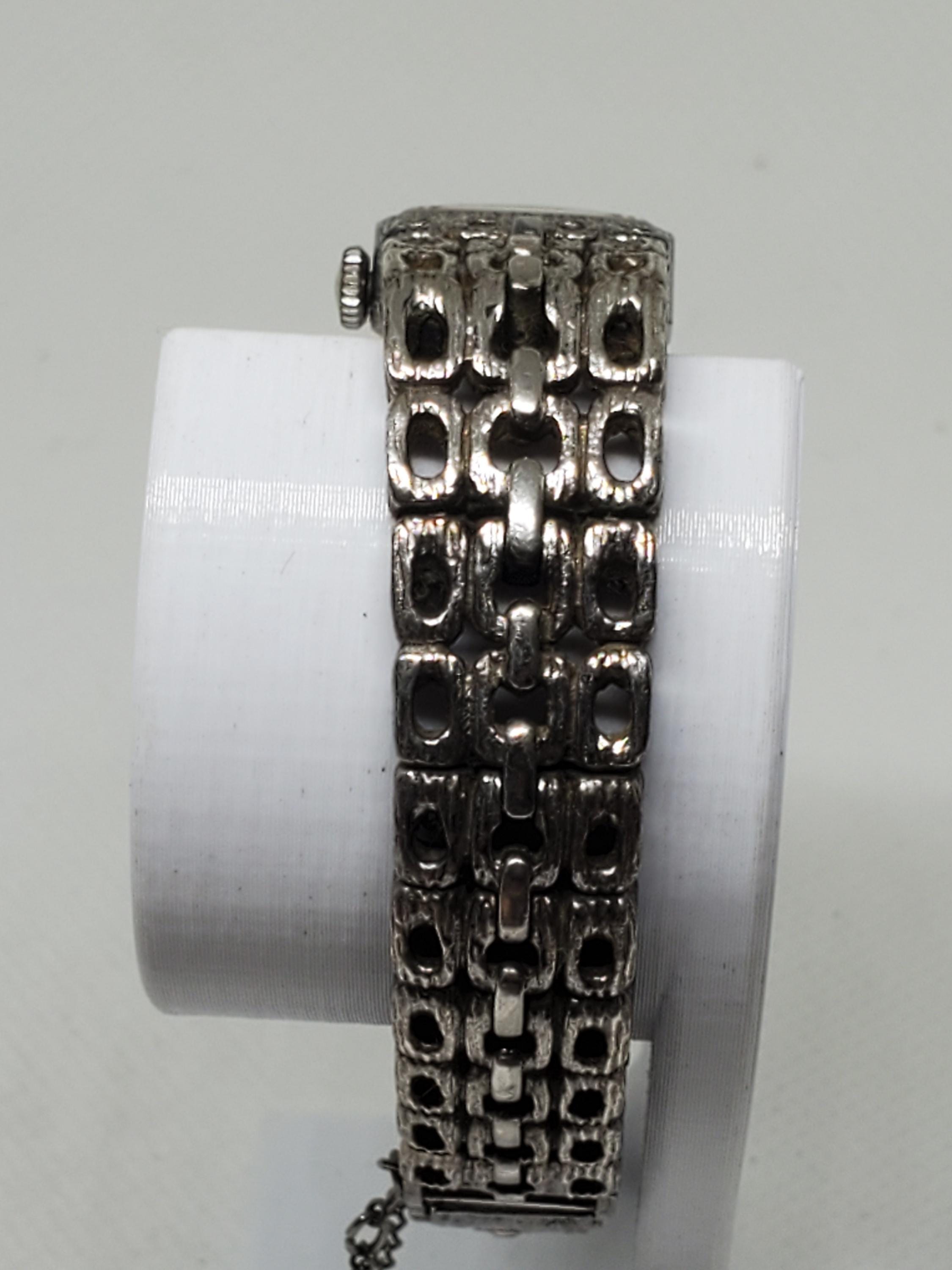 アンティーク装飾品 セイコー ソーラー ホワイトゴールドメッキ カットガラス 手巻き