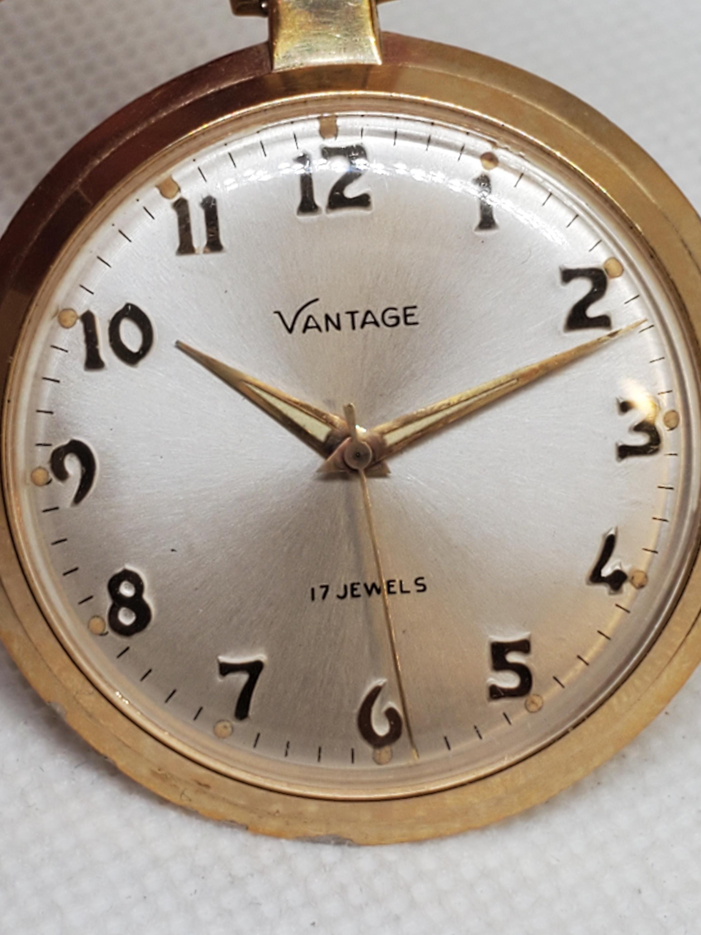 Vintage Hamilton Vantage Manual Gold Plated Pocket Watch, 1960s