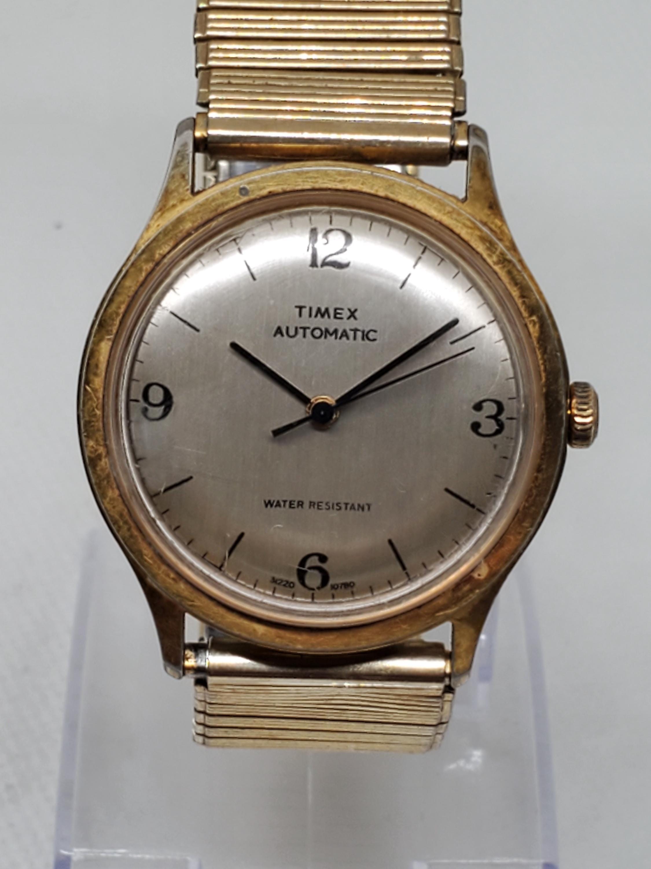 Vintage Timex Viscount Automatic 31220 Gold Plated 35mm Dress 