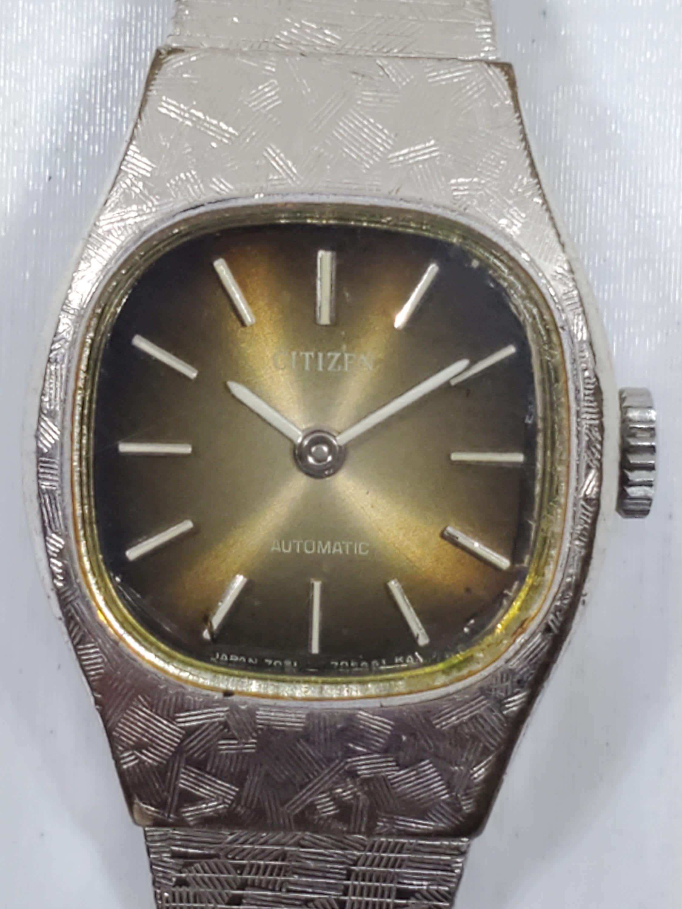 Vintage Citizen Automatic 7020 Florentine Finish Silver 
