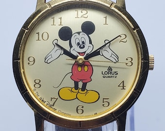 Lorus Seiko Mickey Mouse Disney Quartz Watch, 30mm, 1990s, Working