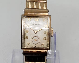 Benrus Gold Plated Manual Watch, late 1950s       , Working