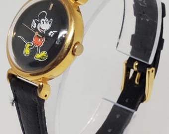 Zegarek Pulsar by Seiko z pozłacaną Myszką Miki, lata 90., sprawny