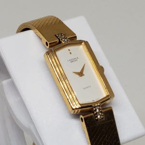 Seiko Lassale Gold Plated 18K with diamonds Watch -super slim-, 1980s       - Vintage Collection -