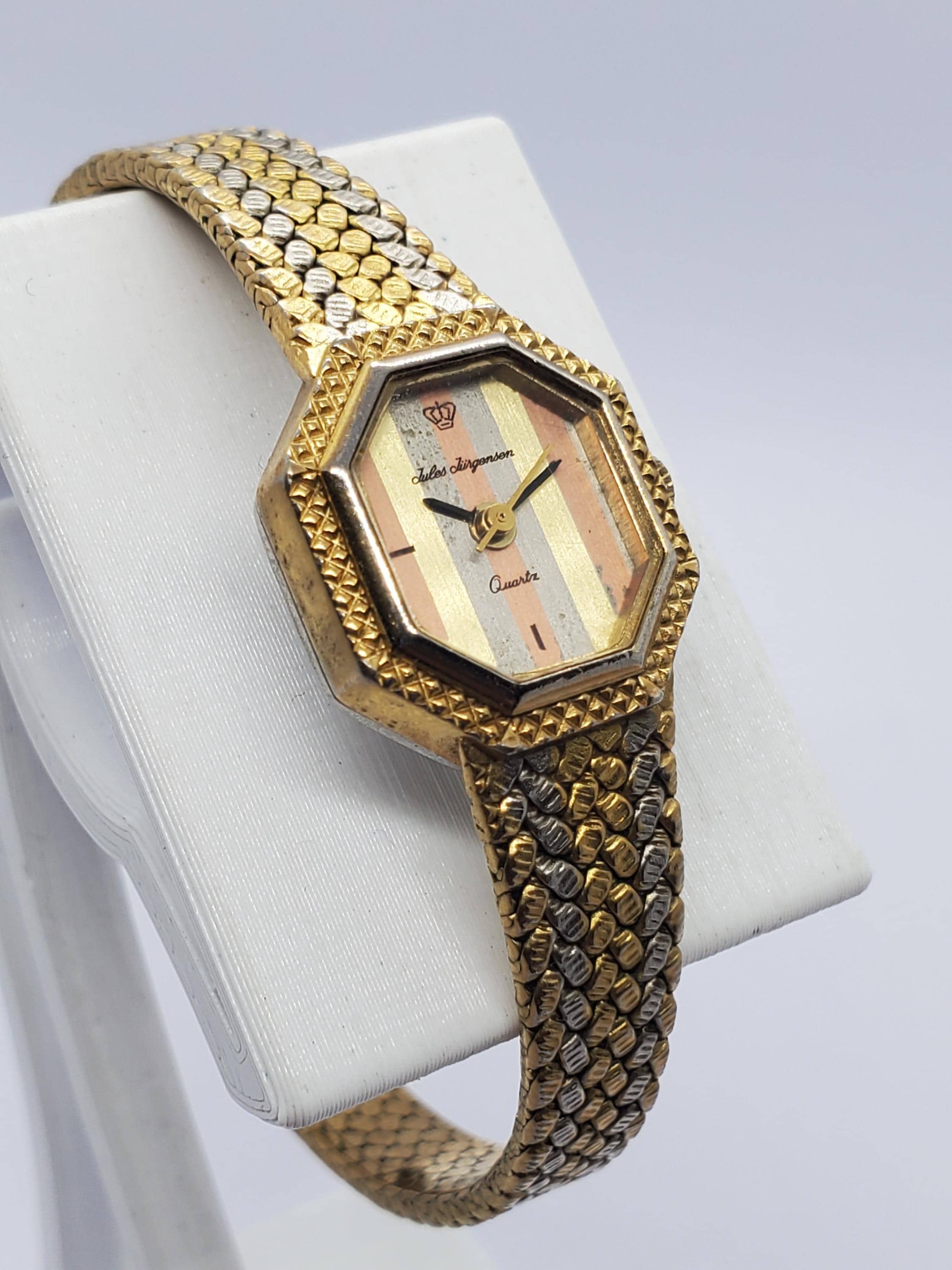 Vintage Vintage Jules Jurgensen 6510 Gold Tone Octagonal Watch