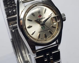 Rado Green Horse Automatic Silver Dial Swiss Dress Watch, 22mm, 1960s, Working