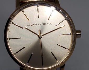 Armani Exchange AX5536 Gold Plated Watch, 2010s Vintage - Main Image