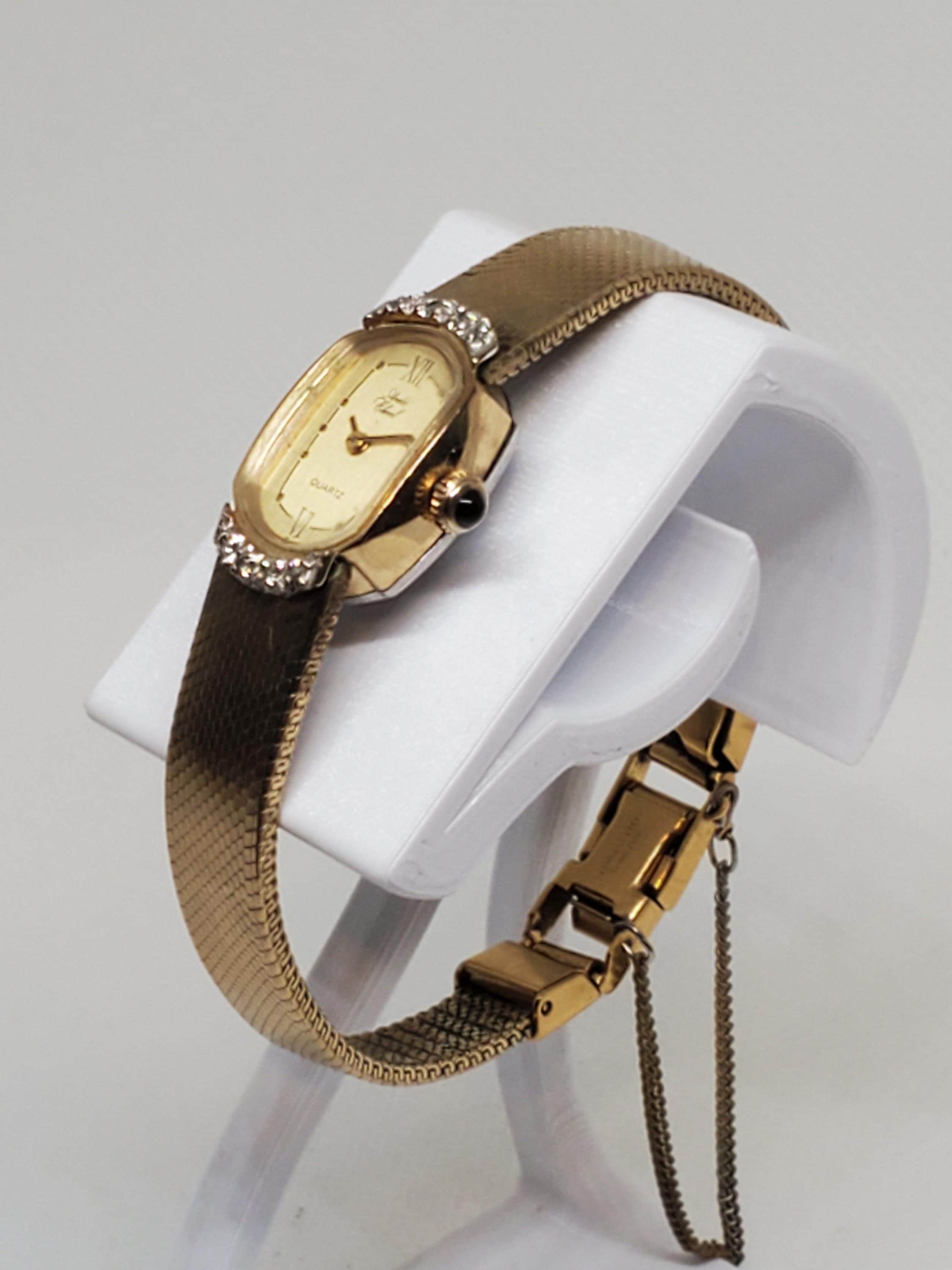 Andre Cheval Gold Plated With Diamonds Watch, 1980s , Working - Etsy