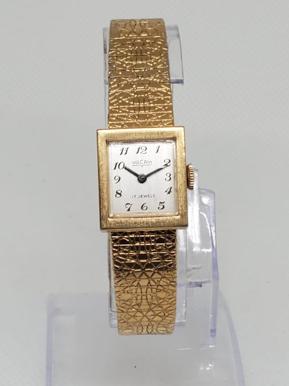 Vulcain Squareline Gold Plated, 20mm Manual Watch, 1960s, Working
