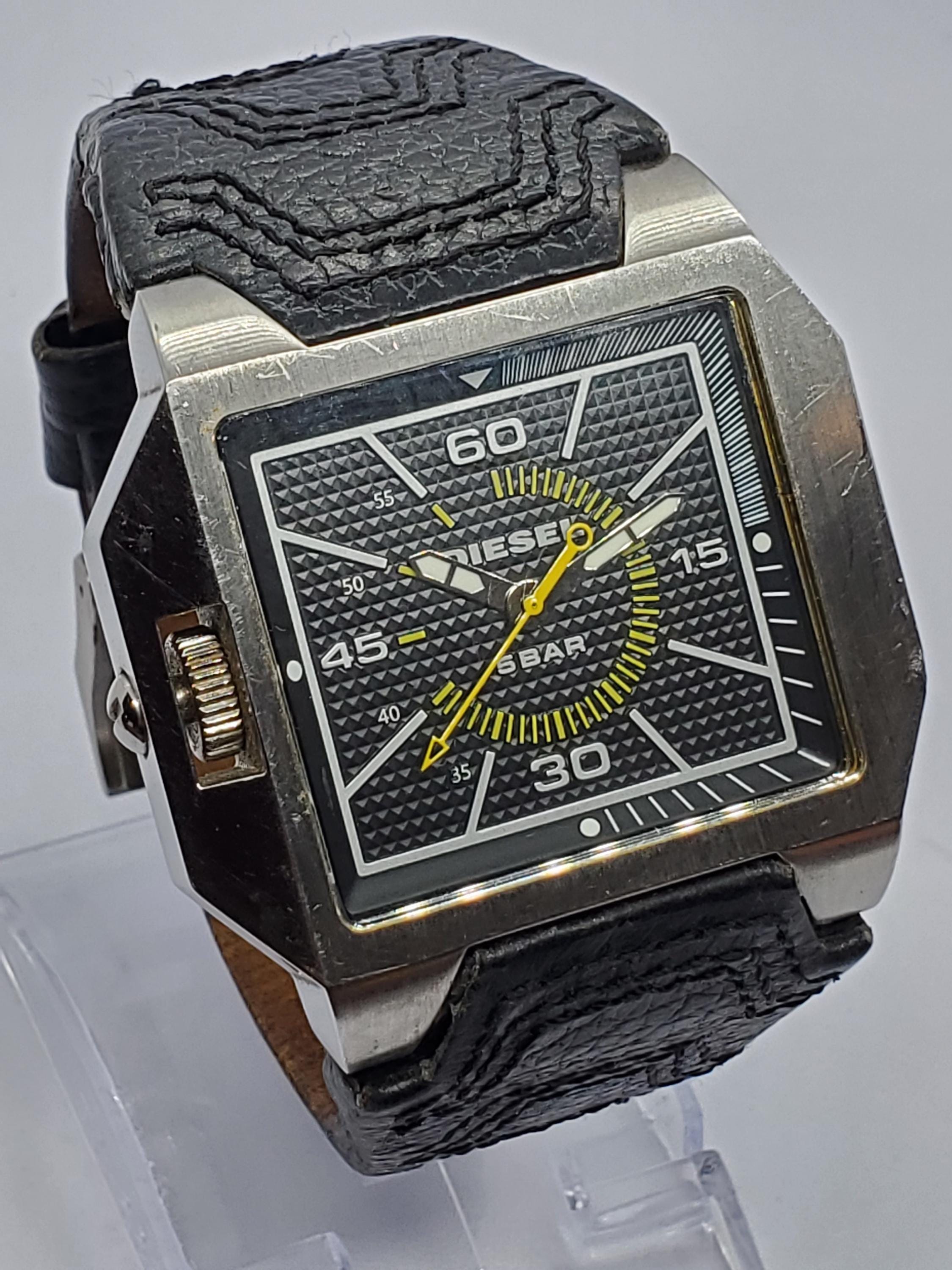 Diesel DZ1266 Oversize Sport Watch, Black Dial, Running - Etsy