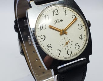 Zim Pobeda 2602 USSR Manual Watch, 34x34mm, 1950s, Working