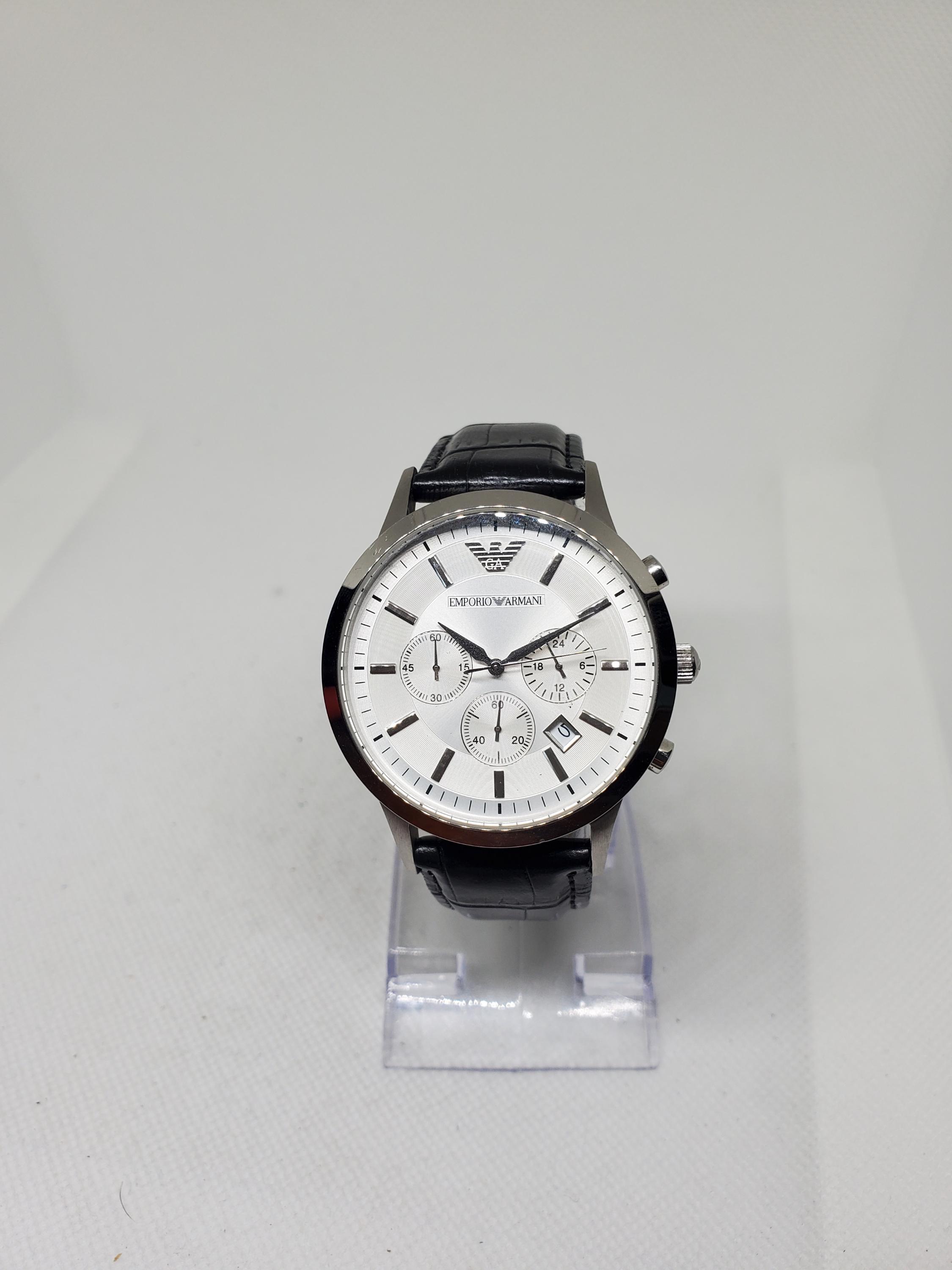 Emporio Armani AR-2458 Silver Chronograph Watch – Quartz Precision 