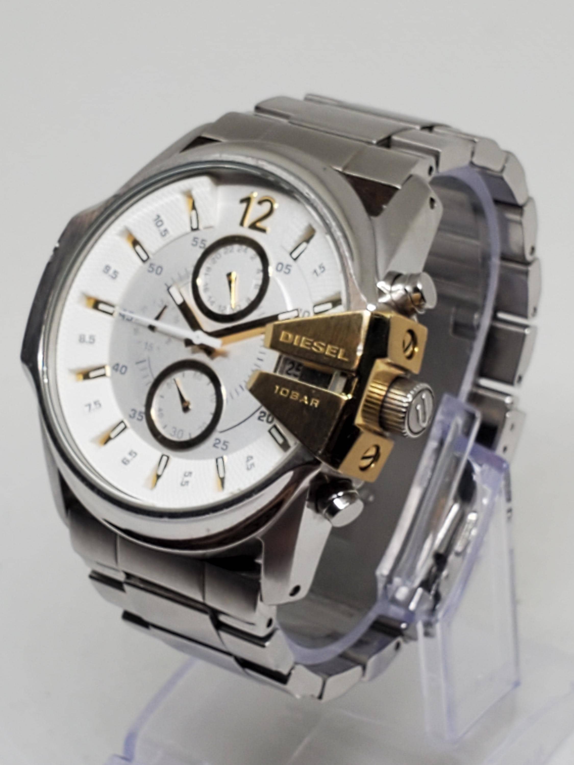 Diesel DZ-4265 Chronograph Quartz Watch Silver & Gold Tone 46mm 