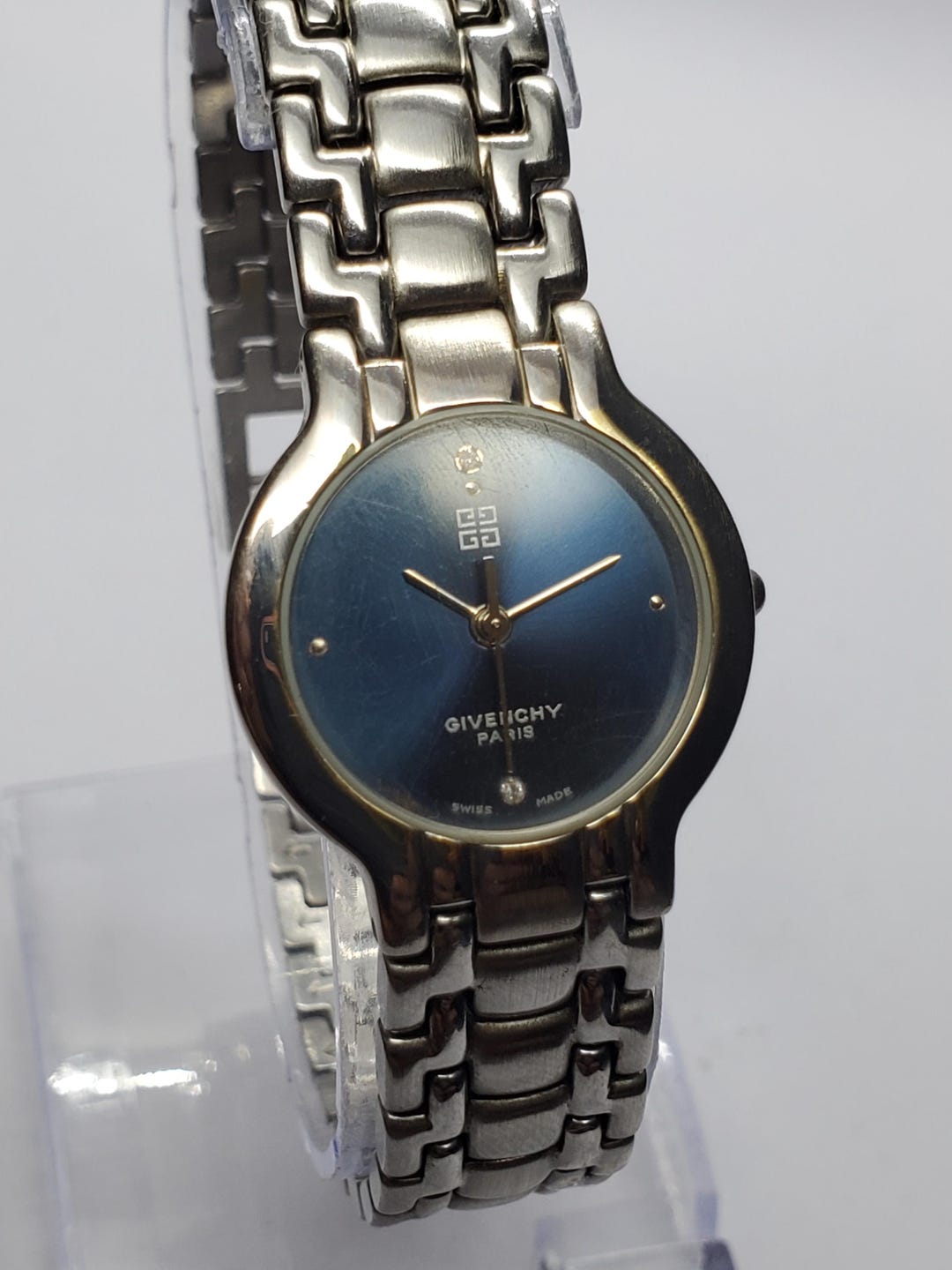 ジバンシー ビンテージ 腕時計 Watch ヴィンテージ ジバンシィ パリ ブルーダイヤル ダイヤモンドアクセント