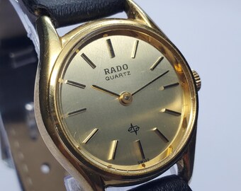 Rado Gold Plated Quartz Watch 23mm, 1980s, Working