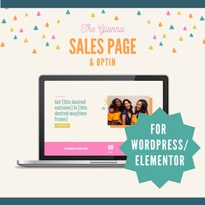 WordPress Elementor: Longform Sales Page and Shortform Optin - webinar registration page - Landing Page Template - colorful - bright - fun