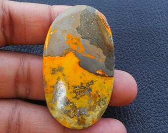 Natural Bumble Bee Jasper Gemstone, Smooth Oval Shape 51x29x5 MM,Cabochon, Best High Quality Loose Gemstone For Making Jewellery.