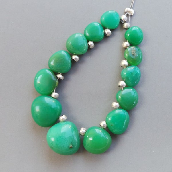 RARE!!! Natural Chrysoprase Heart Shape Briolette 6-10 MM Size, Best High Quality Loose Gemstone Beads For Making Jewelry.