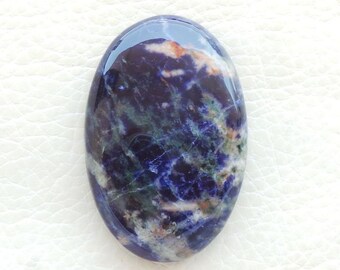 Pierre précieuse sodalite naturelle, forme ovale lisse 41x27x7 MM, cabochon, meilleure pierre précieuse en vrac de haute qualité pour la fabrication de bijoux.