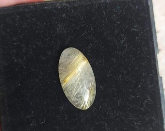 Golden Rutile Oval Cabochon: Smooth Gemstone for Jewelry Making (28x12x5 MM) Gemstone