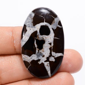 Septarian Cabochon: Natural Oval Gemstone for Jewelry Making (39X24X6 mm