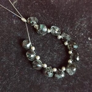 RARE!!! Natural Black Rutile Faceted Onion Shape Cabochon Briolette 5-6 MM Size, Best High Quality Loose Gemstone Beads For Making Jewelry.