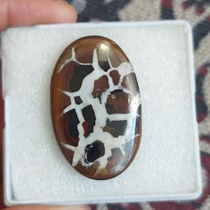 Septarian Cabochon: Natural Oval Gemstone for Jewelry Making (45x28x5 mm