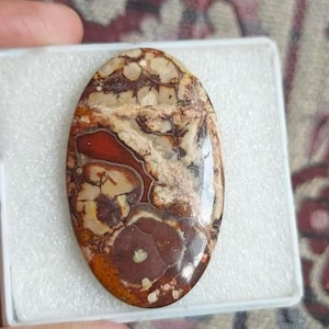 Cabochon di diaspro occhio di uccello: gemma ovale liscia (53x32x6 mm) Gemma sciolta Pietra natale Ciondolo in cristallo Ciondolo Anelli di promessa