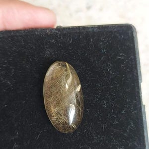Golden Rutile Cabochon: Smooth Oval Gemstone (27x15x7 MM) for Jewelry Making