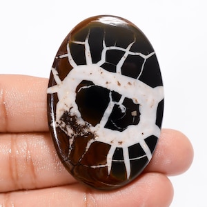 Septarian Cabochon: Natural Oval Gemstone for Jewelry Making (50X32X5 mm)