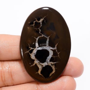 Septarian Cabochon: Natural Oval Gemstone for Jewelry Making (47x21x5 mm)